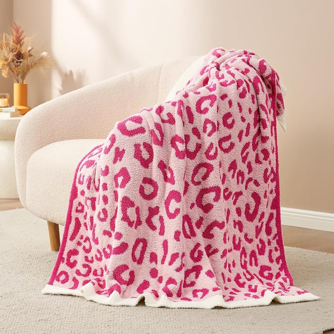 Snuggle Sac Hot Pink Leopard Throw Blanket - Image 3