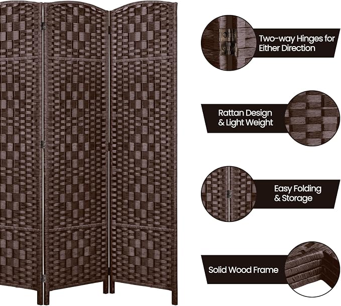 Rose Home Fashion Room Divider, 6 ft Tall Room Dividers and Folding Privacy - Image 4