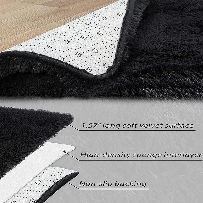 CAROMIO Fluffy Shag Rug, Extra Soft & Comfy Modern Indoor Shaggy Carpet Rug - Image 6