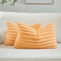 FUTEI Orange Decorative Throw Pillow Covers Set of 2, 12x20 Inch Soft Fluffy by FUTEI
