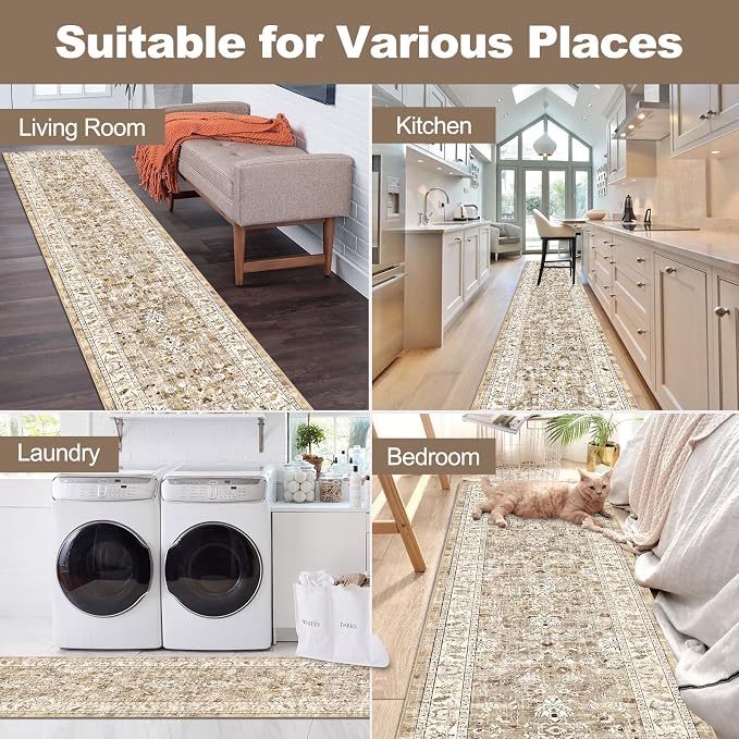 LOKHOM Washable Runner Rug, 3x10 Non-Slip Vintage Kitchen Runner Rug - Image 8