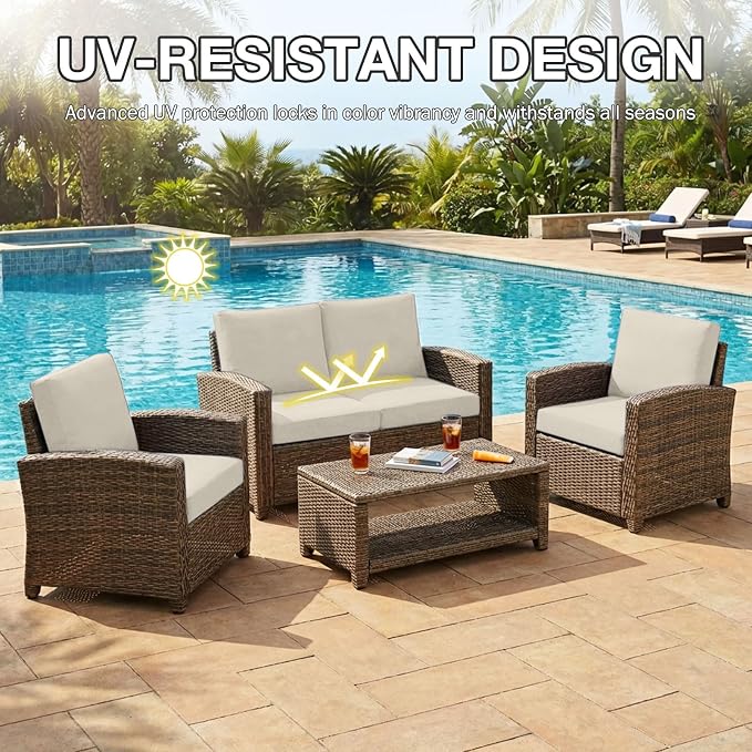 hyha 12Pcs Patio Cushion Covers, Stretch Outdoor Couch Cushion Covers - Image 6