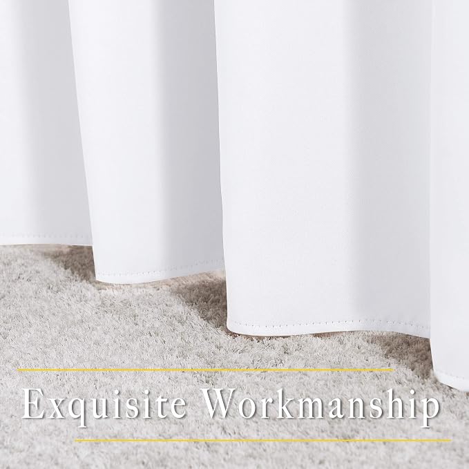 NICETOWN Pure White Curtains 2 Panels 84 inches Long - Image 6
