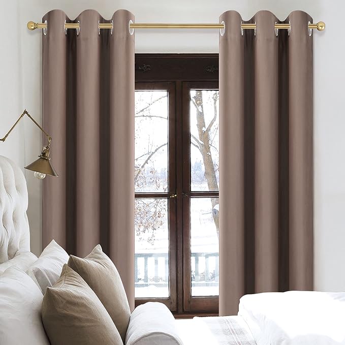 Diraysid Cappuccino Grommet Blackout Curtains - Image 8
