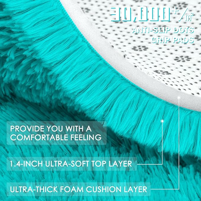 OLANLY 3x5 Machine Washable Small Bedside Rug, Soft Fluffy Shaggy Rugs - Image 8