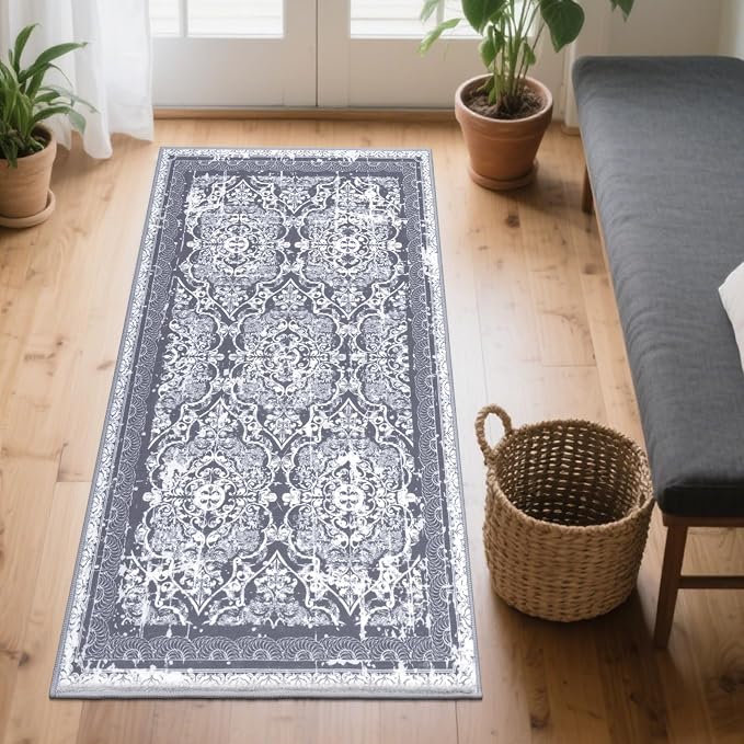 Vaukki Hallway Runner Rug, Vintage Shaggy Soft Laundry Rug Runner, Non Slip by Vaukki