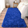 Soft Runner Rugs for Bedroom Hallways, 2 Packs 2x6 Royal Blue Fluffy Shag Throw by Ailyei