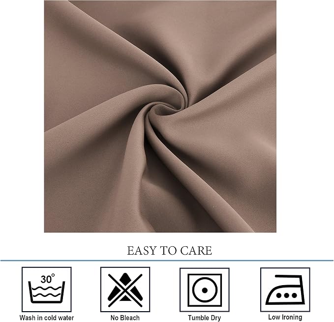 Diraysid Cappuccino Grommet Blackout Curtains - Image 4