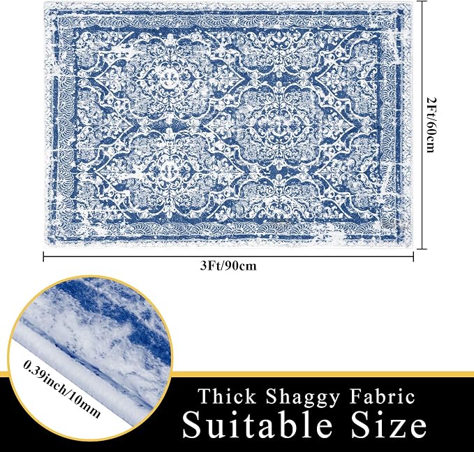 Vaukki Hallway Runner Rug, Vintage Shaggy Soft Laundry Rug Runner, Non Slip - Image 2