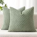 MIULEE Pack of 2 Decorative Throw Pillow Covers 18x18 Inch Soft Boho Striped by MIULEE