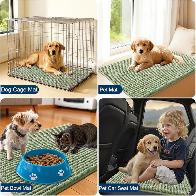OLANLY Dog Door Mat for Muddy Paws 24x16, Ultra Absorbent Chenille Mud Doormat - Image 7