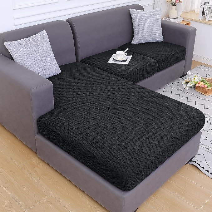 Smiry Waterproof Couch Cushion Covers, Stretch Jacquard Sectional Couch Covers - Image 5