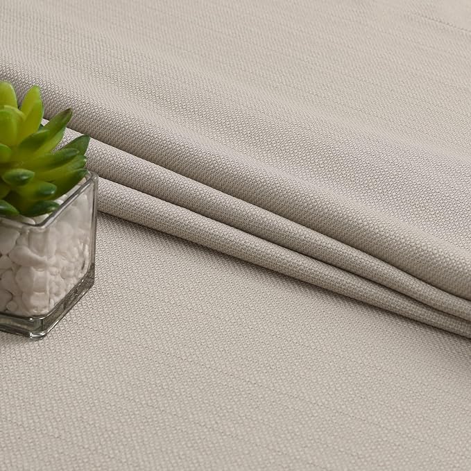 Chyhomenyc 2 Panels Kitchen Curtains 36 Inch Length, Faux Linen Textured Small - Image 8