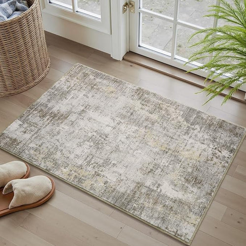 2 x 3 Small Area Rug Indoor Entryway Rug Machine Washable Non Slip Low Pile by AMOAMI
