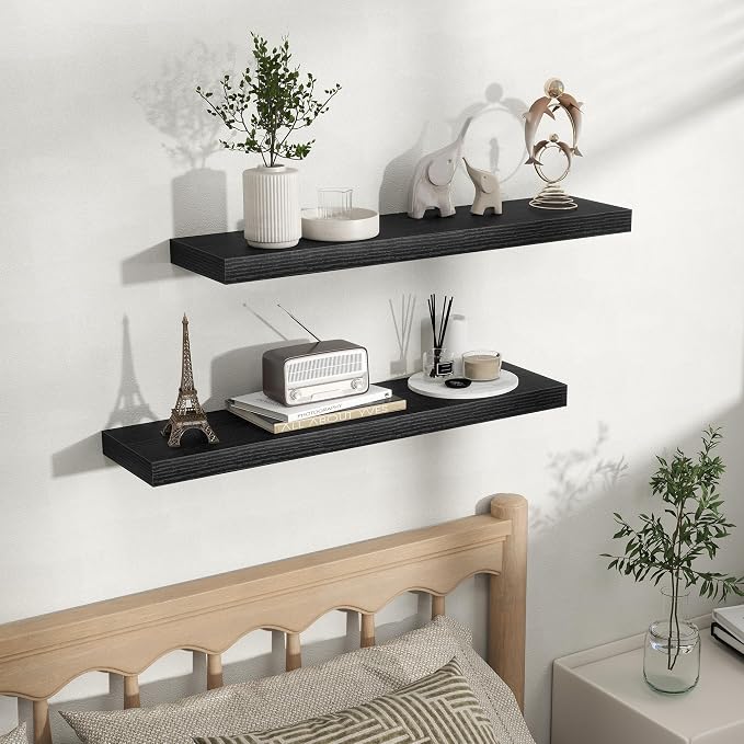 Fun Memories Floating Shelves for Wall, Rustic Wood Wall Mounted Shelves for - Image 5