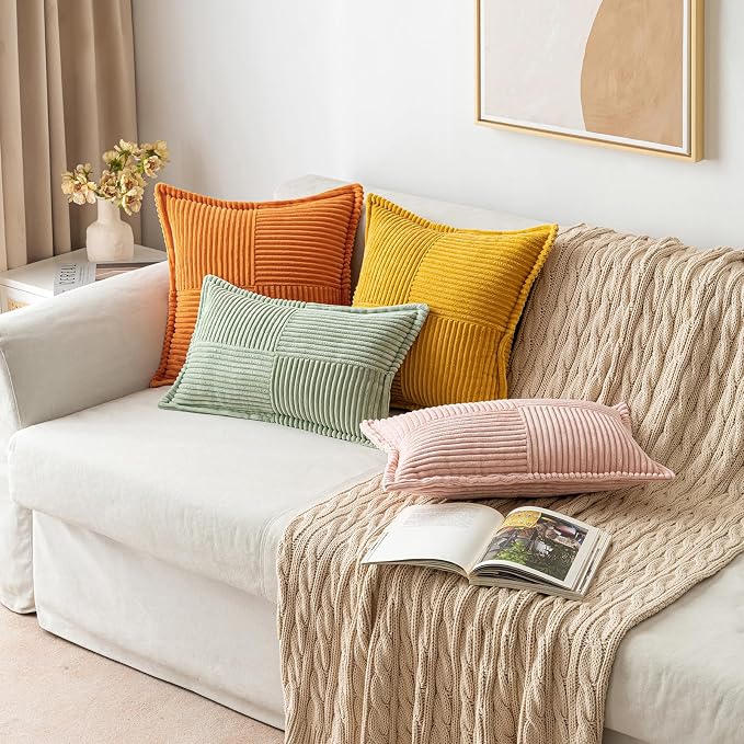 MIULEE Burnt Orange Decorative Lumbar Throw Pillow Covers - Image 4