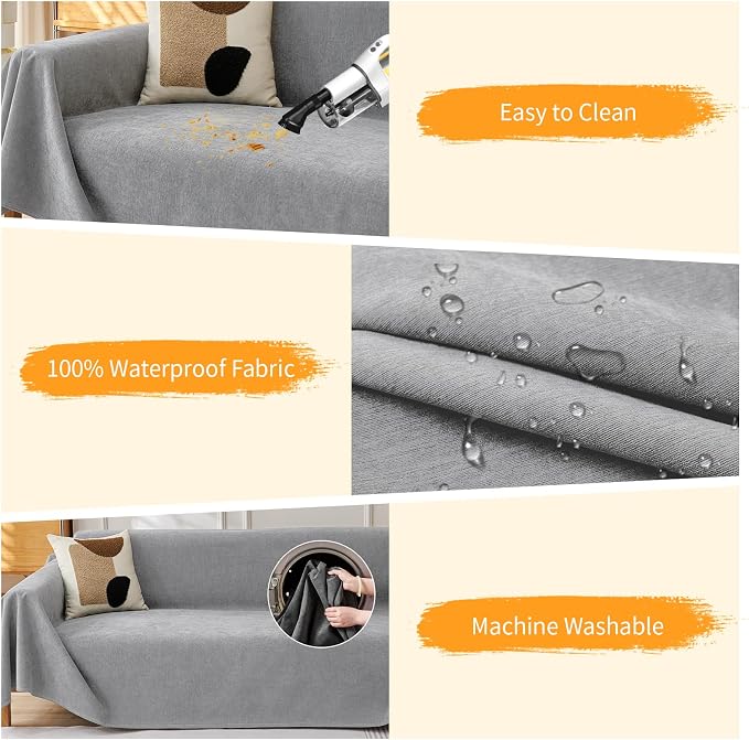 Deep Dream Cat-Scratch Resistant Couch Cover, Waterproof Sofa Cover - Image 3