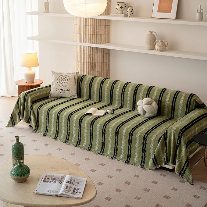 VClife Chenille Sofa Cover Bohemian Striped Pattern Couch Cover - Image 3