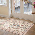 Rugxara Pink Door Mat Floral Entryway Rug, Washable Samll 2x3 Rug, Boho Front by Rugxara