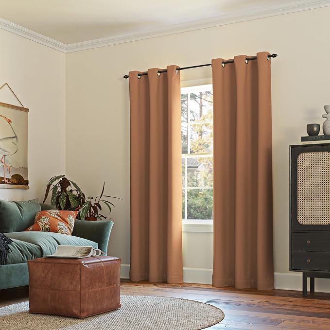 Sun Zero Easton Energy Saving Blackout Grommet Curtain Panel, Sunbaked Brown - Image 6