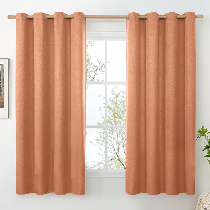 BGment Burnt Orange Curtains 63 Inch Length 2 Panels by BGment