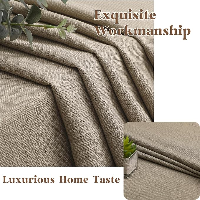 Gwine Camel Valance for Windows, Light Filtering Faux Linen Textured Kitchen - Image 8