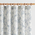 jinchan Floral Curtains 63 Inch Length Blue Flower Linen Farmhouse Curtain by JINCHAN