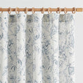 jinchan Floral Curtains 90 Inch Length Blue Flower Linen Farmhouse Curtain by JINCHAN