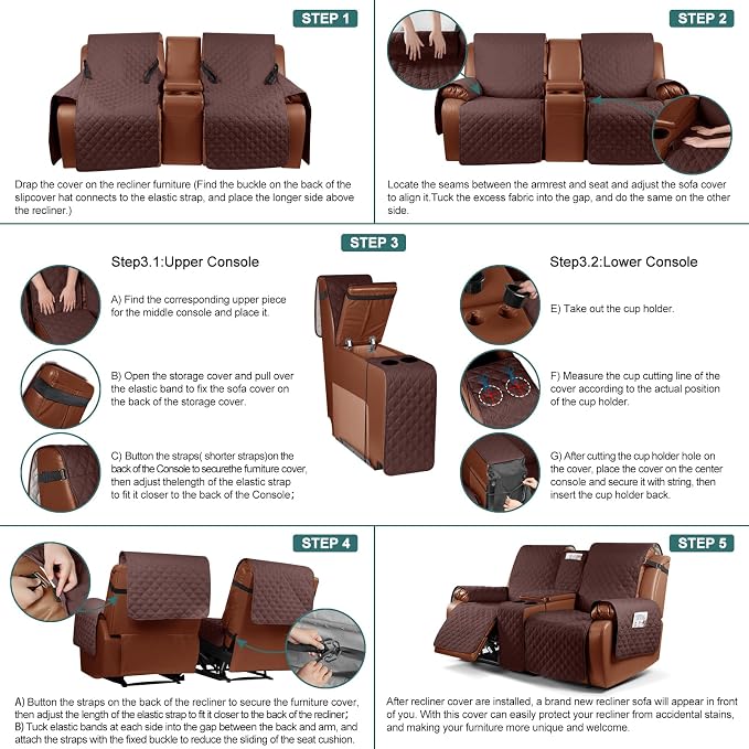 Ruaozz Waterproof Loveseat Recliner Cover - Image 7