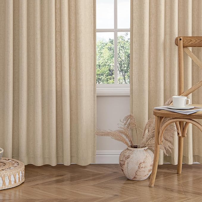 MIULEE Non-See-Through Privacy Linen Curtains 2 Panels, Light Filtering Window - Image 8