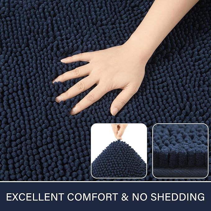 LOCHAS Luxury Bathroom Rug Shaggy Bath Mat 24 x 70 Inch, Washable Non Slip Bath - Image 3