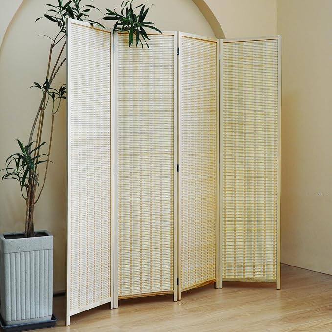 Furnnylane 4 Panel Bamboo Room Divider - Image 3