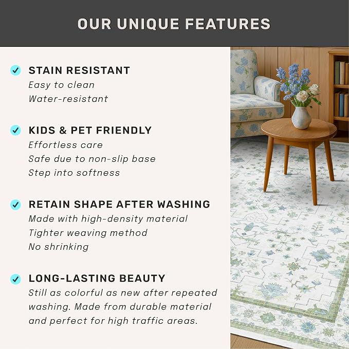 Hazo Haus Cream Oushak 7x9 Bedroom Rug - Image 7