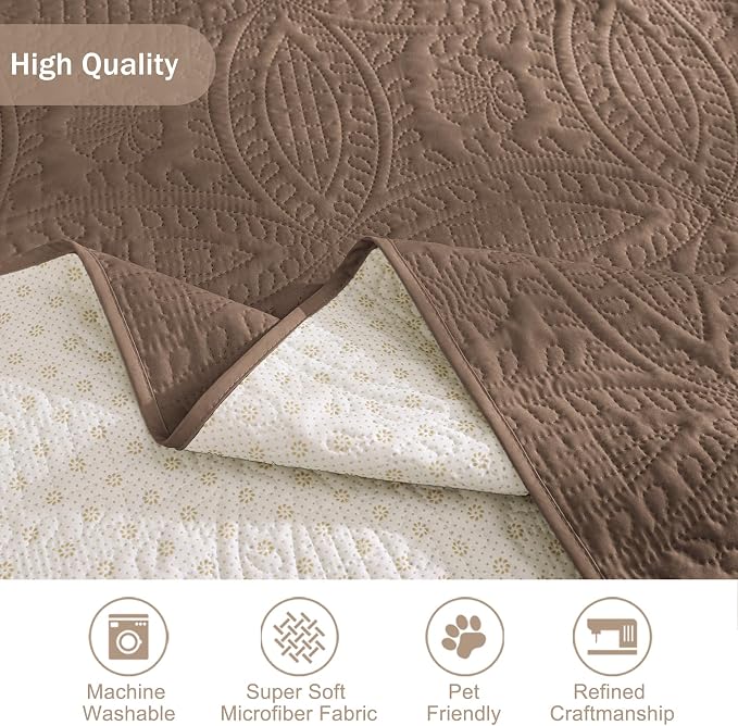Toffee Loveseat Covers for 2 Cushion Couch, Water-Repellent Covers for Love - Image 7