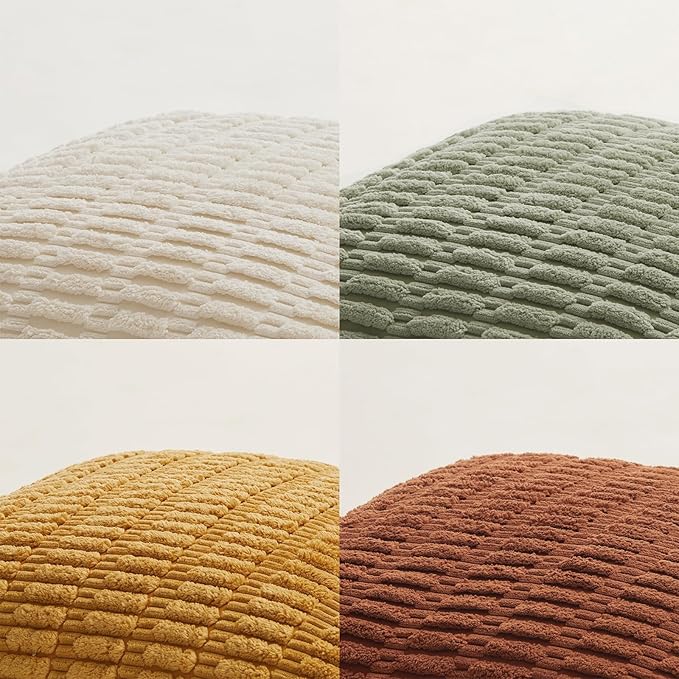 Fancy Homi 4 Packs Boho Fall Euro Decorative Throw Pillow Covers 28x28 Inch - Image 5