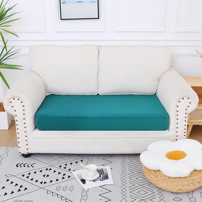 Smiry Waterproof Couch Cushion Covers, Stretch Jacquard Thick Sofa Cushion - Image 5