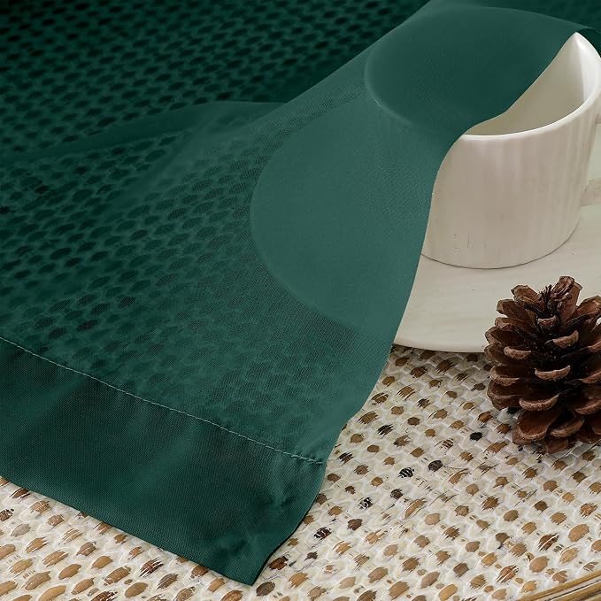OVZME Hunter Green Sheer Curtains 84 Inches Long 2 Panels - Image 5