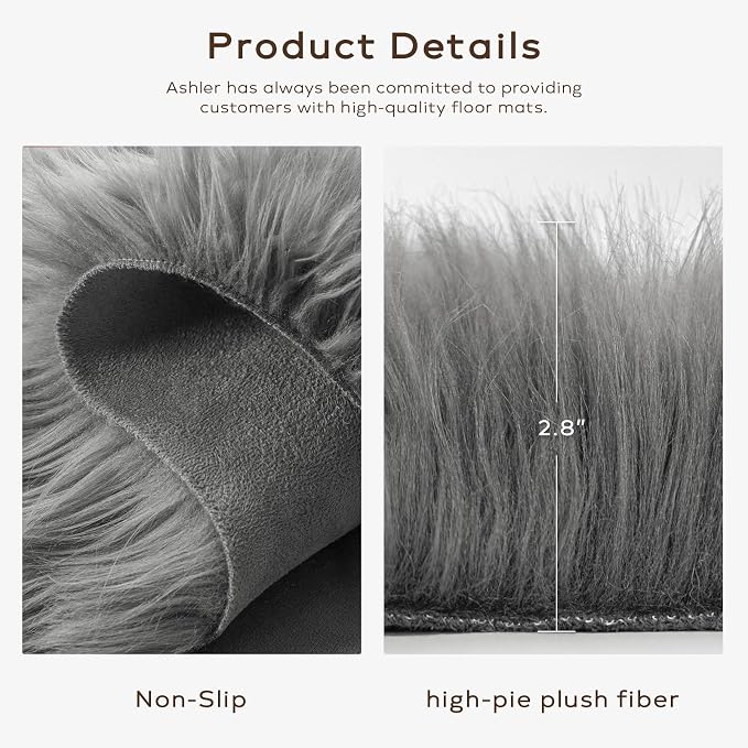 Ashler Faux Fur Area Rug - Image 5