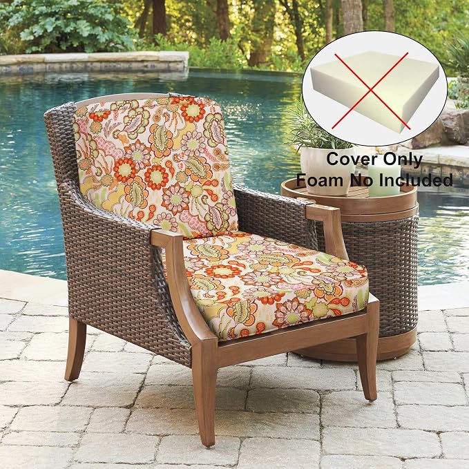 NettyPro Patio Cushion Covers Replacement Set 4 Water Repellent UV Resistant - Image 6