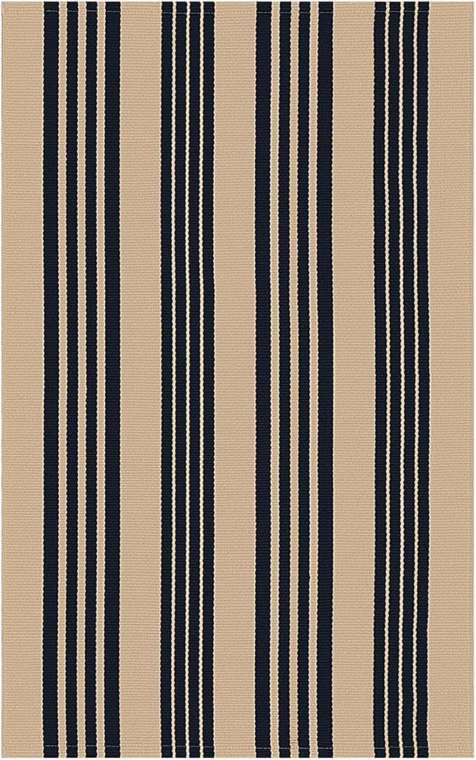 IOHOUZE Black and Tan Striped Rug 2'x3' Front Door Rugs Outdoor, Small Washable - Image 8