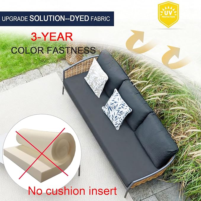 NettyPro Outdoor Patio Bench Swing Loveseat Cushion Cover, Water Resistant UV - Image 3