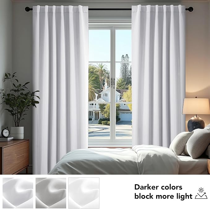 Deconovo Blackout Curtains, Thermal Insulated, W42 x L54 2 Panels, Back Tab - Image 4