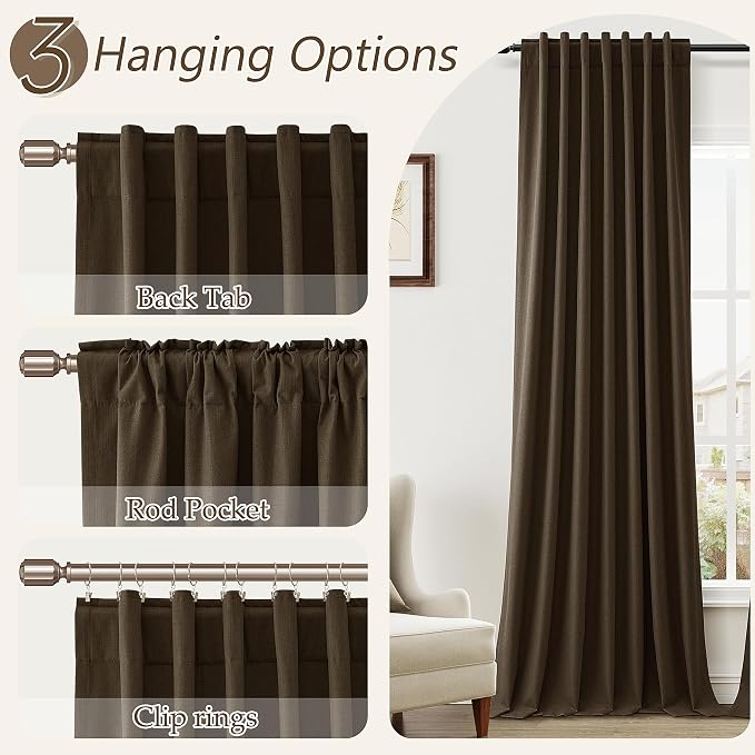 Guken 100% Blackout Curtains 96 Inch Length 2 Panels Set - Image 6
