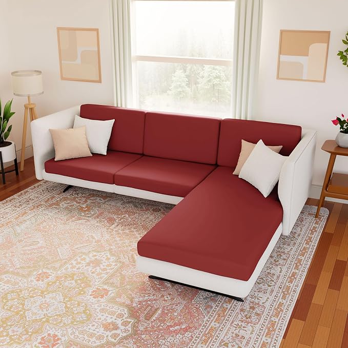 hyha Waterproof Couch Cushion Covers, Stretch Sofa Couch Seat Slipcover - Image 2
