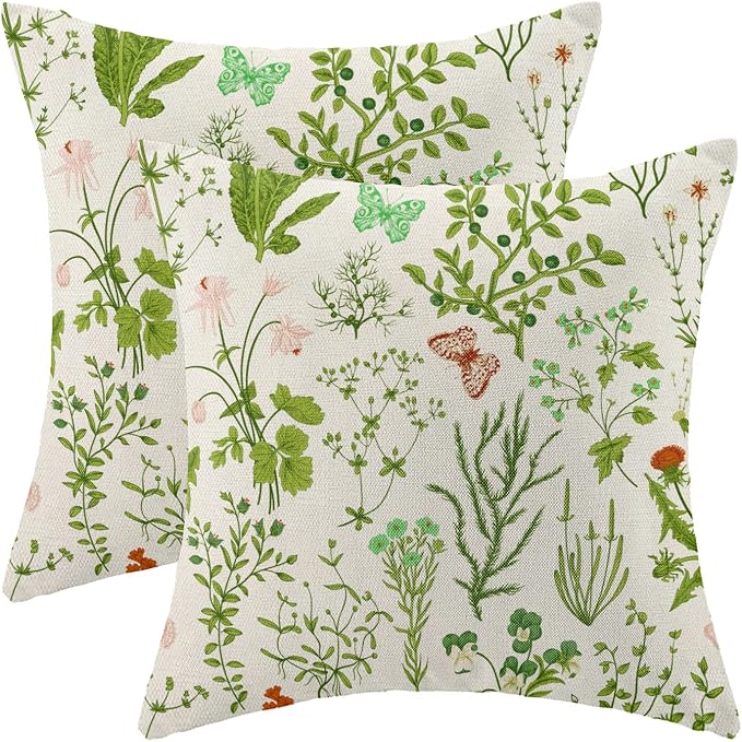 AEIOAE Summer Pillow Covers 18x18 Inch Set of 2, Seasonal Floral Outdoor by AEIOAE