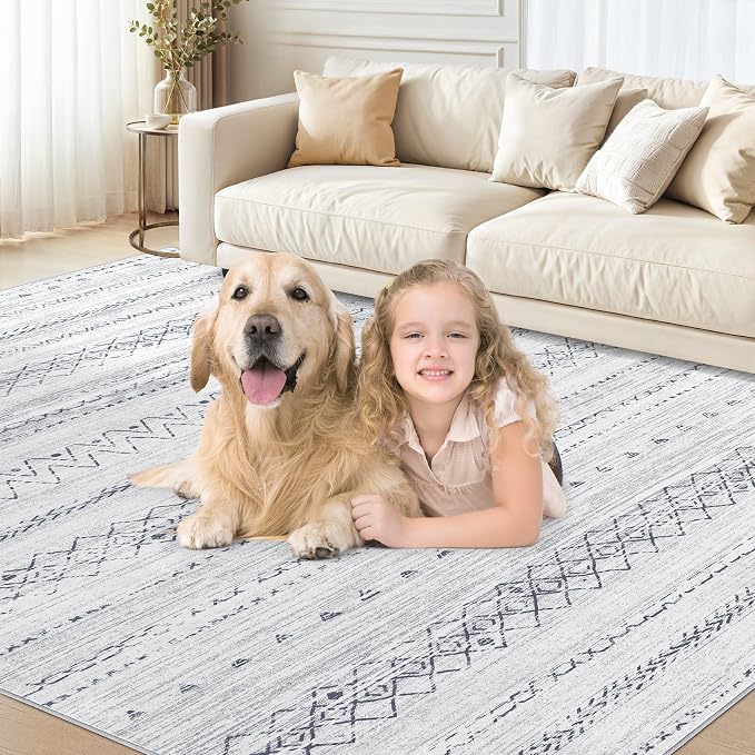 cotiled 12x15 Area Rug Living Room: Washable Boho Rugs - Image 5