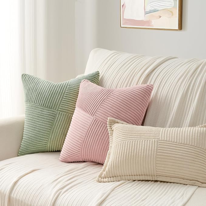Topfinel Set of 2 Pink Decorative Yellow Throw Pillow Covers 12x12 Inch - Image 6