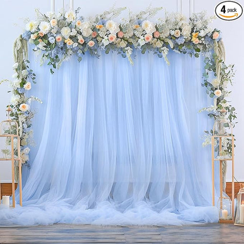 20ft x 15ft Baby Blue Tulle Backdrop Curtain by Suppromo
