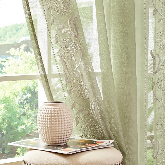 jinchan Winslow Sheer Curtains 63 Inch Length - Image 9