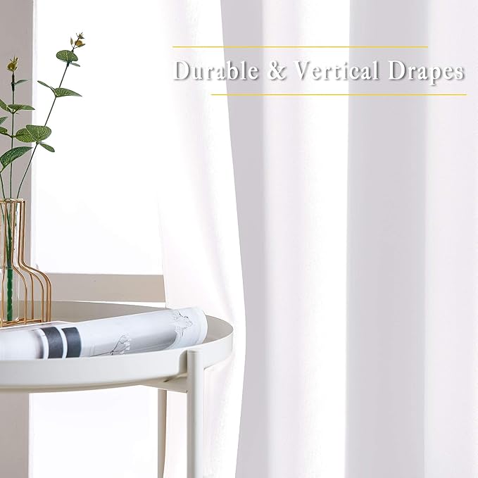 NICETOWN White Curtain Panels for Dining Room - Image 5